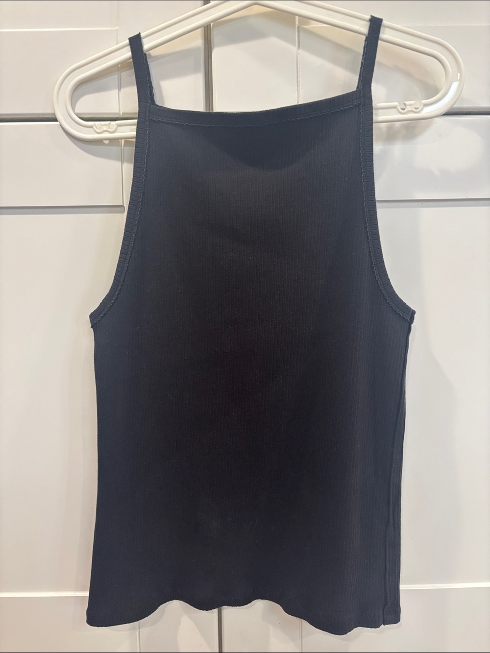 We The Free Black Ribbed High-Neck Tank